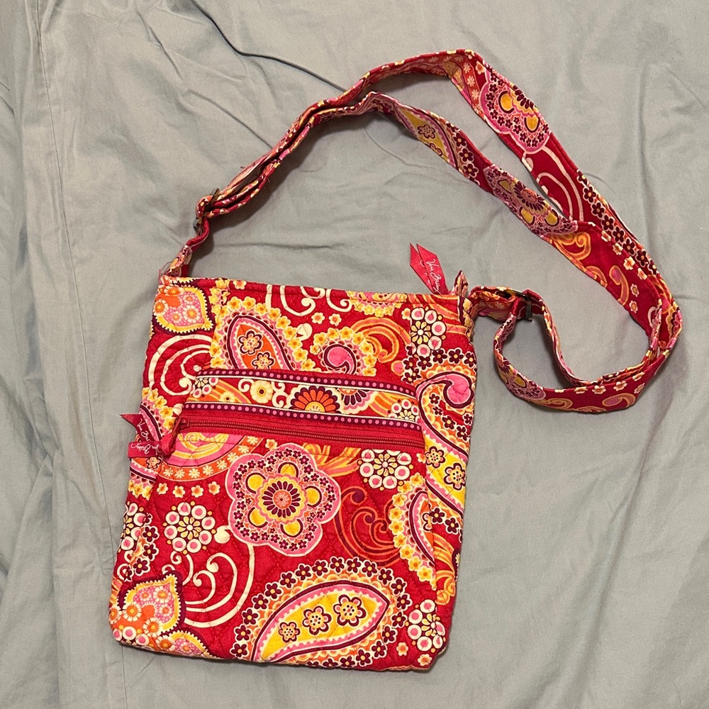 Vera Bradley Red Paisley Quilted Crossbody Bag